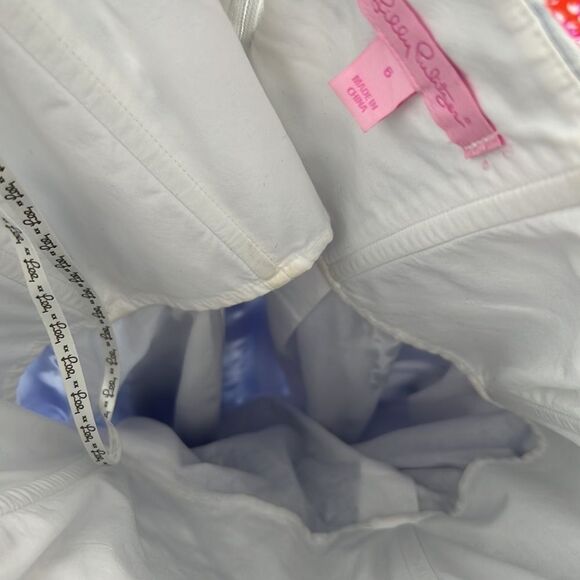 Lilly Pulitzer Strapless Blue and White Floral Mini Dress Size 6 - Picture 14 of 14